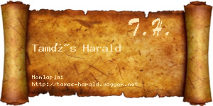 Tamás Harald névjegykártya
